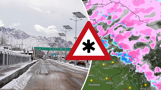 Fresh snowfall continues across the higher reaches of Ladakh, particularly around Drass and the Zojila Pass, creating difficult travel conditions.