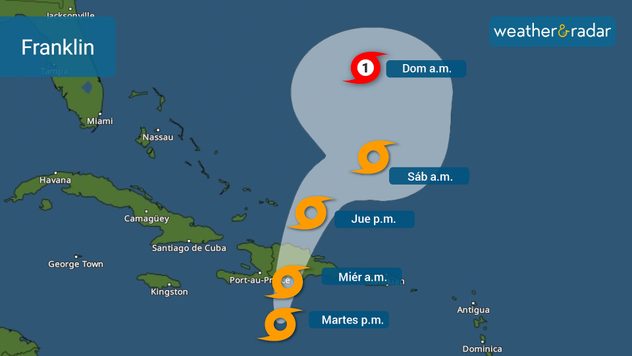 Franklin's track issued on Tuesday late morning. 