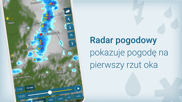 Radar pogodowy pokazuje pogodę na pierwszy rzut oka