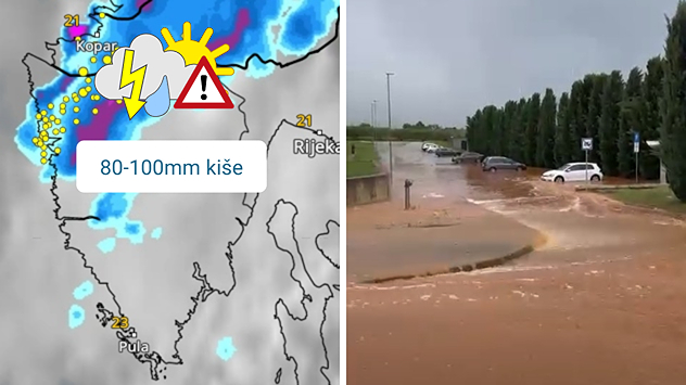 Nevrijeme: Obilna kiša i štete u Istri