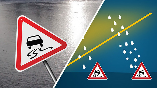 Wenn Regen auf gefrorenen Boden fällt, gefriert er sofort zu Glatteis