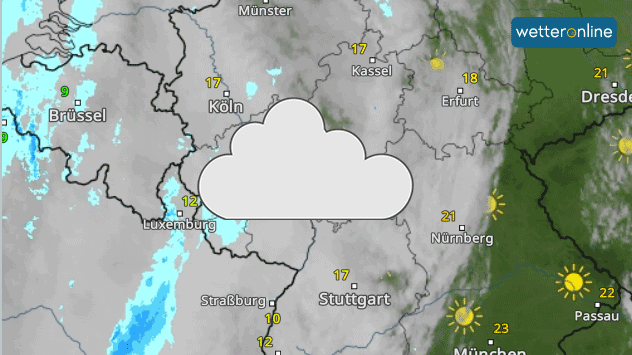 In der Westhälfte ist der Himmel aufgrund von Saharastaub stark bewölkt. 