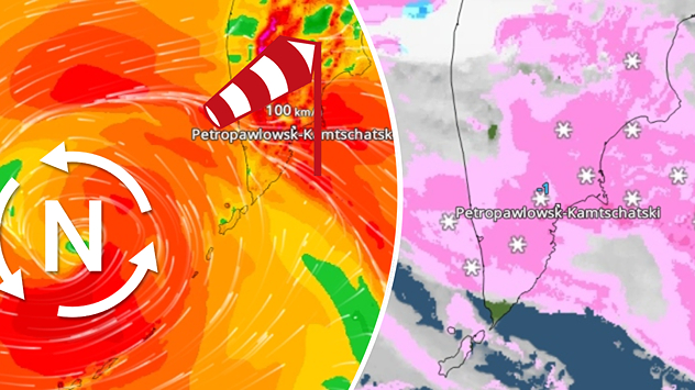 Snežna oluja na Kamčatki