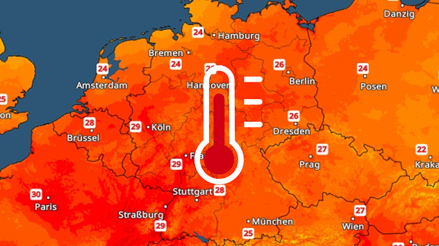 TemperaturRadar Deutschland für Dienstag