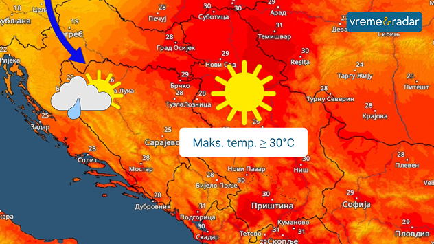 Toplo i sunčano u utorak