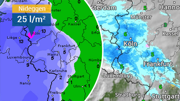 Regenmengen und WetterRadar