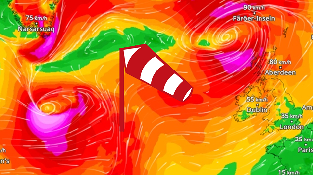 Un immense complexe dépressionnaire recouvre l'Atlantique. De violentes tempêtes se forment régulièrement à ses marges.