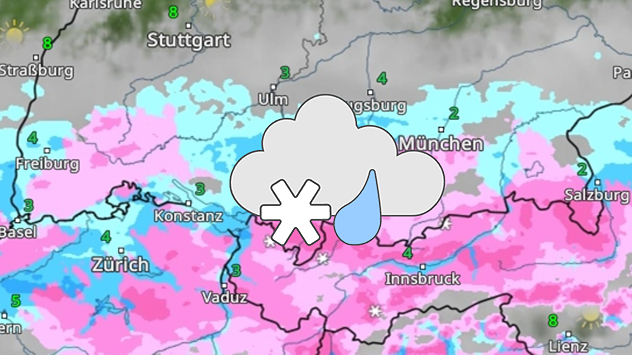 Schnee und Regen im Süden Deutschlands