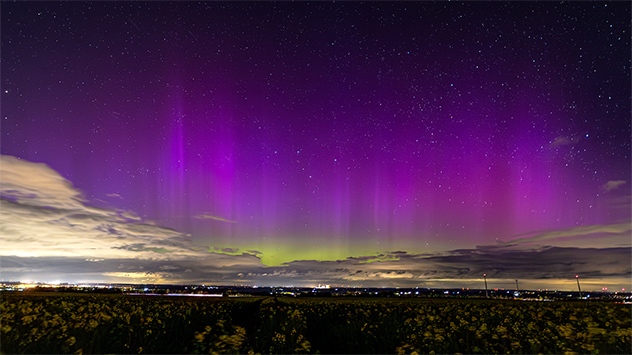 Schöne Aufnahmen von Polarlichtern in Deutschland.