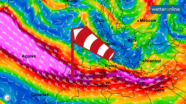 Již několik dní proudí proudění přesně nad Středozemním mořem.