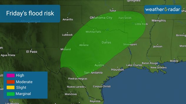 Flood risk starts to increase on Friday.