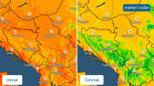 Promena dnevne temperature