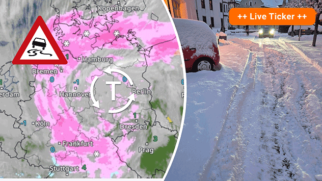 Tief LEONIE erreicht Deutschland und bringt Schnee und Glätte.