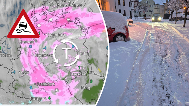 Tief LEONIE erreicht Deutschland und bringt Schnee und Glätte.
