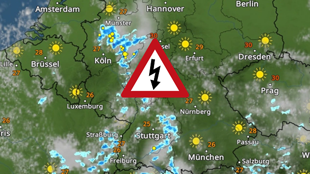 WetterRadar für Montagnachmittag