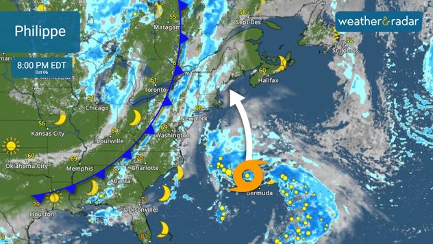 A cold front will interact with Philippe, bringing a very soggy weekend for the Northeast. 