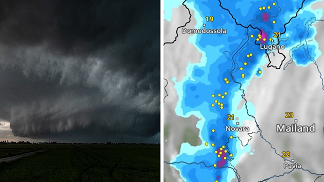 Peu avant Milan, un violent orage se prépare.