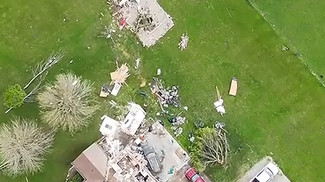 Aerial view of tornado track – Weather News