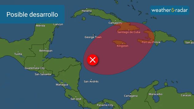 Posible desarrollo tropical sobre el Caribe occidental. Lluvias cuantiosas