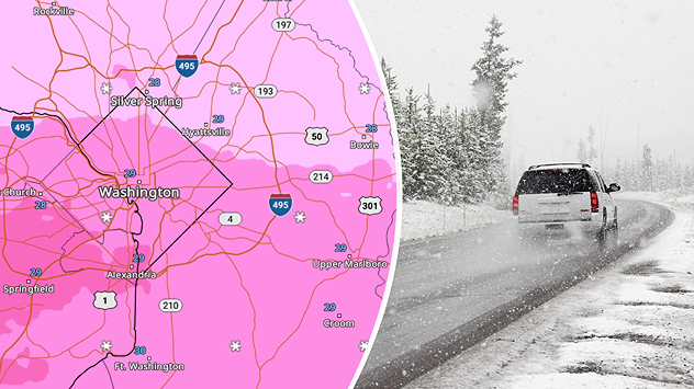 El clima invernal afecta a Washington D. C. en el WeatherRadar.