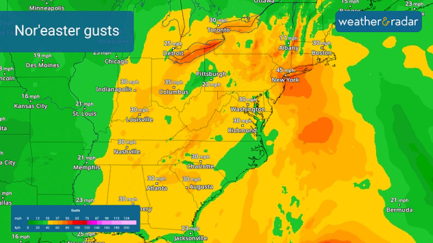 Gusty winds will accompany the Nor'eastern throughout the day today.
