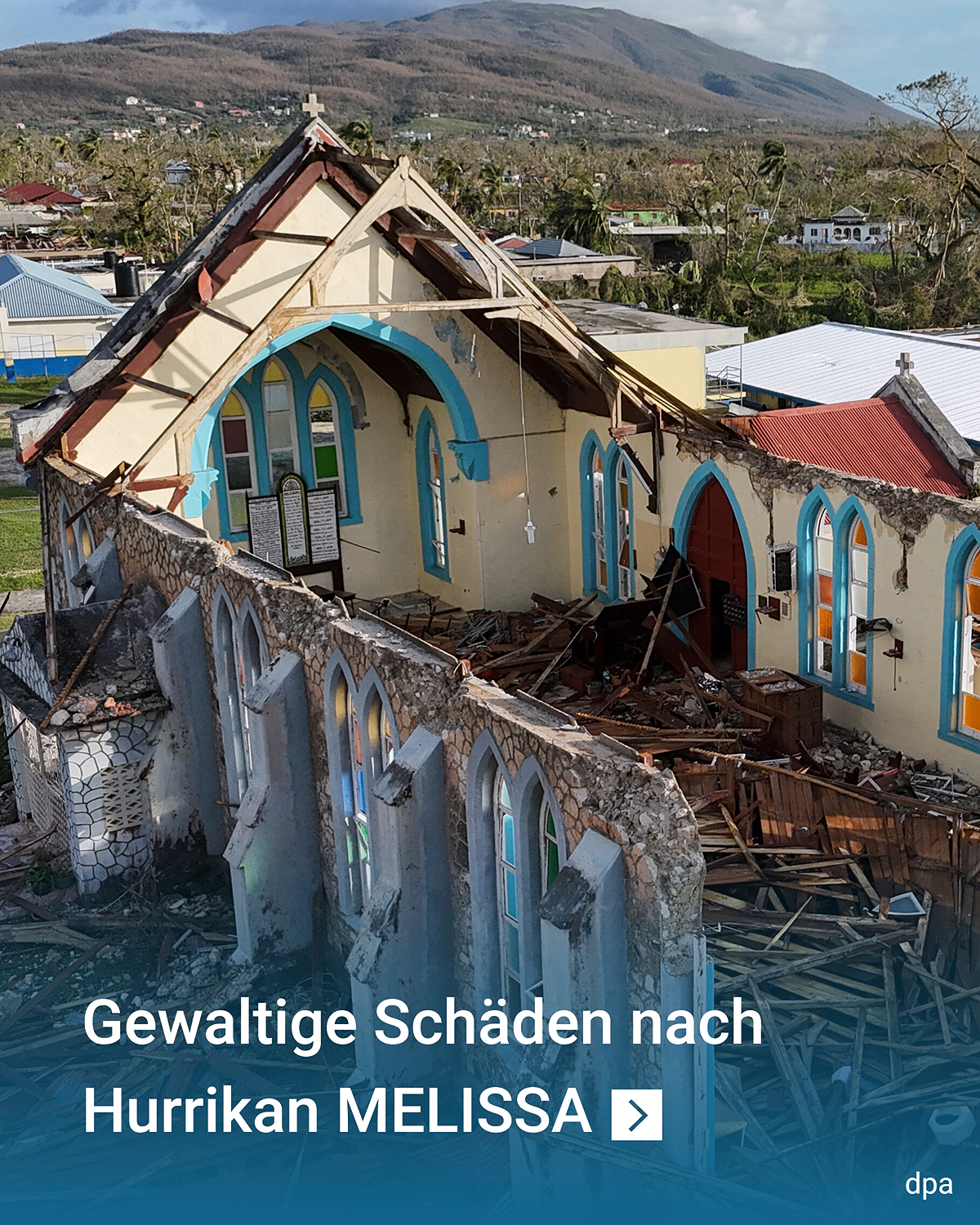 Разрушена църква в Ямайка