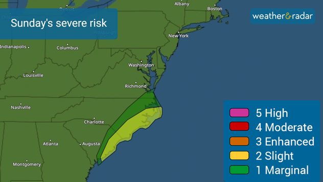 Sunday's severe storm threat: flooding, damaging winds and tornadoes.
