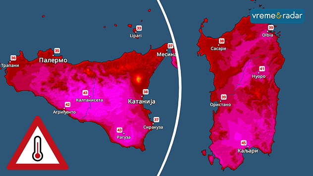 Vrućine na Sardiniji i Siciliji
