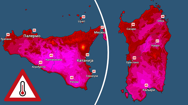 Vrućine na Sardiniji i Siciliji