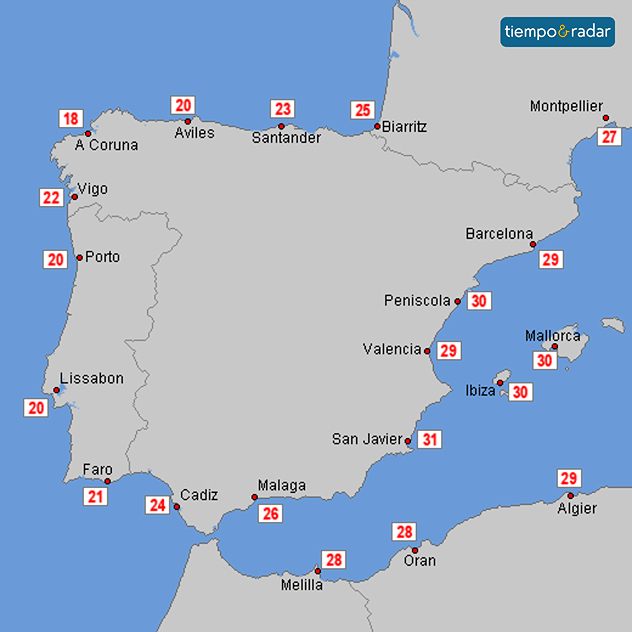 La temperatura del mar continuará alta en zonas del Mediterráneo. 