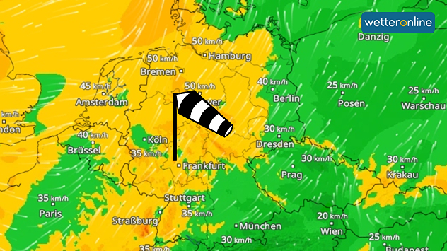 Mit dem Durchzug einer Regenfront wird es heute windiger. 