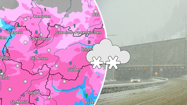 Im Westen in der Nacht kräftige Schneefälle.