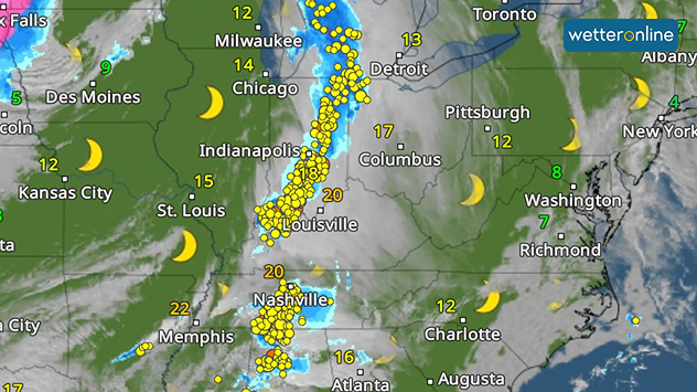 WetterRadar: Extreme Unwetterfront in den USA