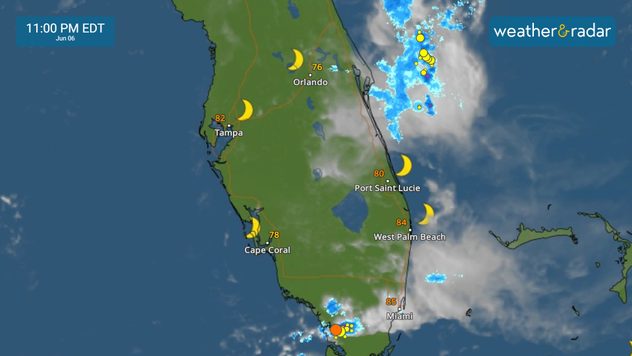 The storms were gone by 11 p.m.