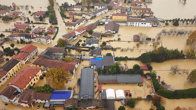 Una localidad del norte de Italia está completamente inundada.