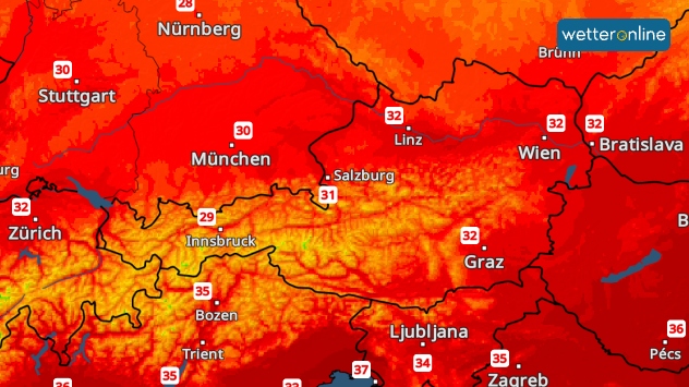 Fast überall in Österreich über 30 Grad am Dienstag