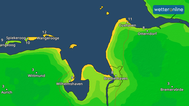 Das TemperaturRadar am Freitagmorgen