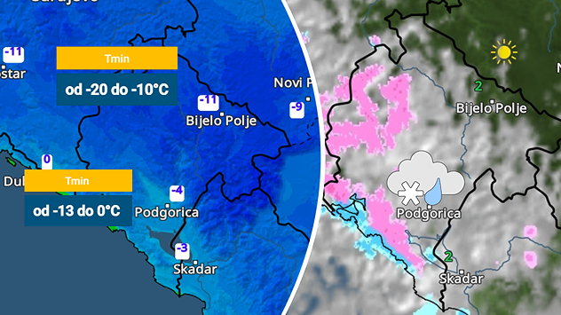 Jak mraz, onda snijeg na jugu Crne Gore