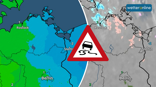 Reste von Frostluft und Sprühregen sorgen im Nordosten immer noch für erhöhte Glättegefahr.