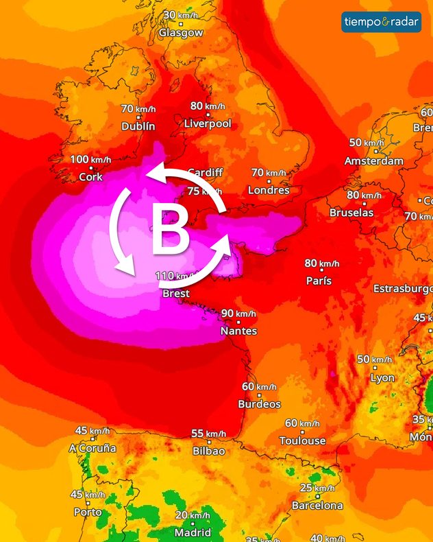Gran parte de Europa vivirá una jornada de viento muy marcado.