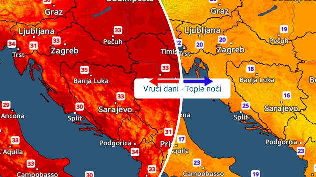 Vrući dani, noći toplije. Pljusak?
