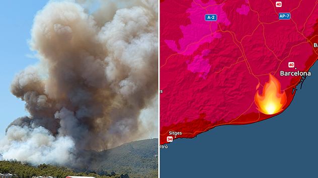 ¡Última hora! Un incendio forestal se ha declarado en Gavà en plena ola de calor. Con temperaturas que superan los 38 grados y una humedad muy baja, el fuego avanza favorecido por unas condiciones extremas.