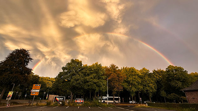 Doppelter Regenbogen über Kleve