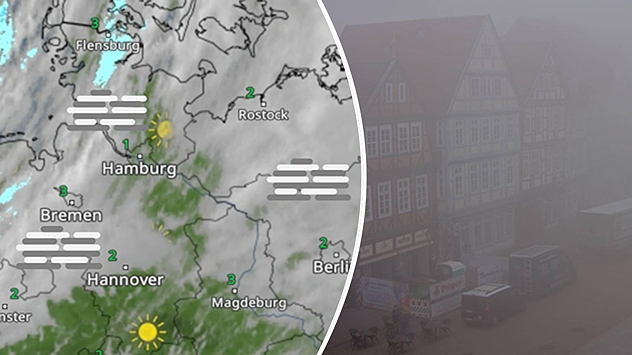 WetterRadar von Dienstagmorgen und Webcam-Bild aus Celle