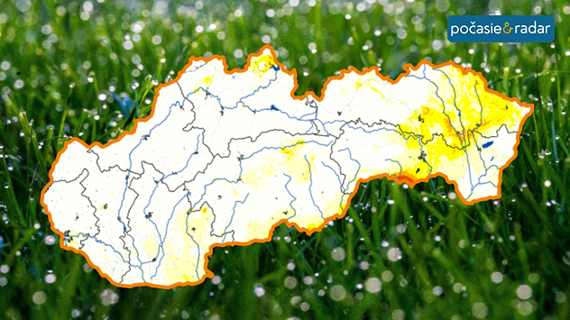 Mapa pôdneho sucha na Slovensku.