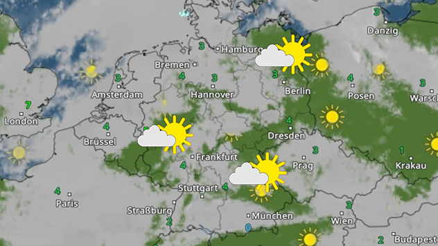 WetterRadar für Freitagnachmittag