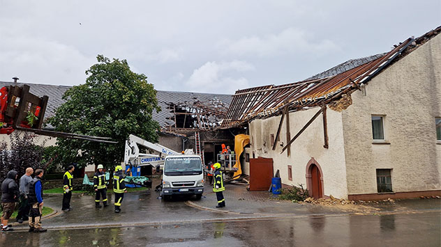 Große Schäden gibt es vor allem an diesem Gebäude.
