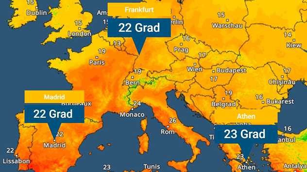 TemperaturRadar für Europa