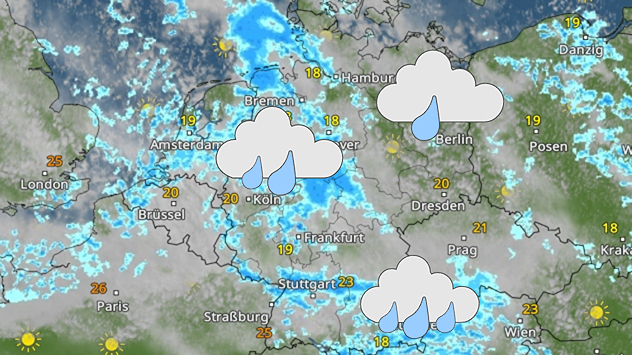 In vielen Regionen fällt etwas Regen und es ist kühler als zuletzt.