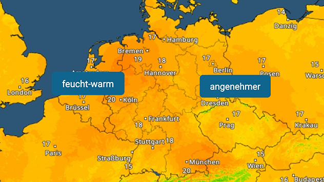 Die Höchstwerte für heute unterscheiden sich kaum und dennoch fühlt sich die Luft anders an.